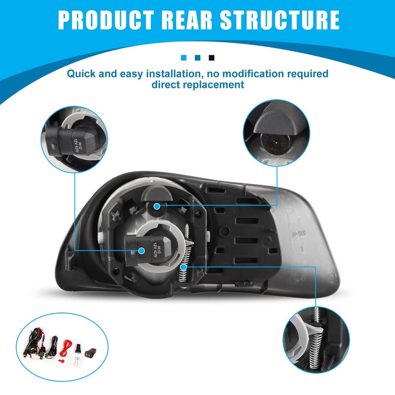 CPW Fog Lights Assembly Compatible with [2011-2020 Dodge Grand Caravan] Fog Lamp Replacement Fog Lights + Switch + Wiring Kit - Image 5
